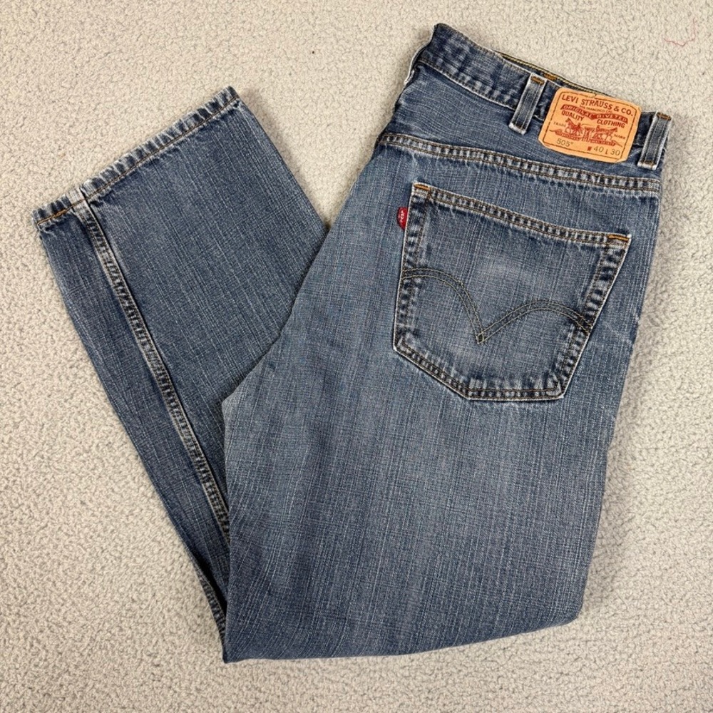 Levi's 505 Regular Fit Men's Jeans Blue Denim Size 40x30 Classic